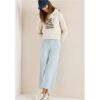 Cecil / 7/8 High Waist Wide Leg Hose im Loose Fit – diamond blue / Blau / 96% Baumwolle/4% Elasthan / 31 38 34 36 33 26 32