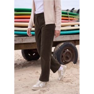 Cecil / High Waist Straight Leg Hose im Loose Fit – truffle brown / Braun / 65% Baumwolle/33% Polyester/2% Elasthan / S XS XXL XL M L