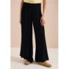 Cecil / Wide Leg Hose mit Crepe Struktur – Black / Schwarz / 100% Viskose / XL L M XXL
