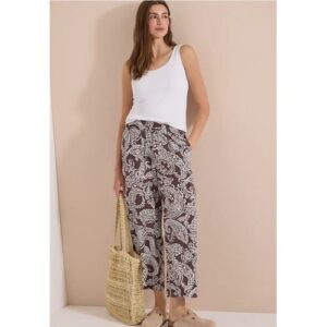 Cecil / 7/8 High Waist Wide Leg Hose im Loose Fit – brown cacao / Braun / 100% Viskose / XXL XL XXXL M