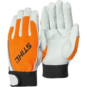 STIHL Schutzhandschuhe DYNAMIC SensoLight, Gr. XL, Schafleder, orange, Klettverschluss, Reflexstreifen