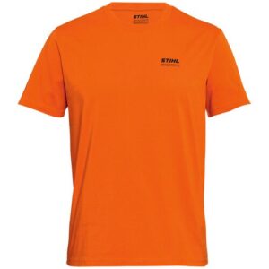 STIHL T-Shirt Gr. S oversized orange, Bio-Baumwolle, locker geschnitten, kleiner schwarzer STIHL-Print