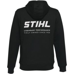 STIHL Hoodie BACK LOGO Gr. L, schwarz, Baumwoll-Mix, innen aufgeraut, Zipper-Tasche, Rücken-Logo