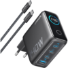 Anker Ladegerät (140W, 4-Port, PD 3.1) mit USB-C Kabel Schwarz