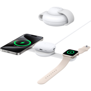 eufy Anker MagGo Kabellose Ladestation (3-in-1, Faltbares Ladepad) Lotus Pink