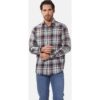 Langarmhemd BABISTA „Hemd JALOR“, Herren, Gr. XL, weit, rot (dunkelrot kariert), Obermaterial: 100% Baumwolle CO., Hemden