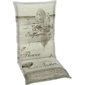 Hochlehnerauflage GO-DE, grau (hellgrau, taupe, stone), B:120cm H:8cm T:50cm, Obermaterial: 100% Baumwolle, Polsterauflagen