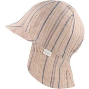 Maximo Musselin-Schirmmütze mit Nackenschutz Ringel beige 47