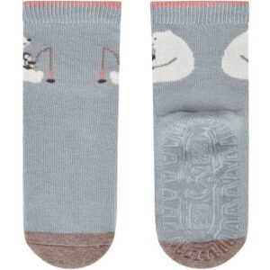 Sterntaler 2er-Pack ABS-Socken Fliesen Flitzer Eisbär blau   grau 17