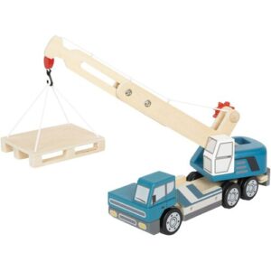 Small Foot Kranwagen mit Palette mehrfarbig   blau
