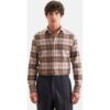 seidensticker Slim Flanellhemd Karo Braun 42