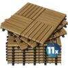 Casaria® Holzfliese Akazie Quattro Mosaik 11er-Set 30x30cm