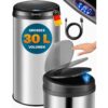 monzana® Sensor Mülleimer Silber Edelstahl 30L