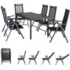 Casaria® Garten-Sitzgruppe Bern 7-tlg Anthrazit Alu WPC