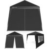 Casaria® Faltpavillon Capri Schwarz 3x3m inkl 2 Seitenwänden UV-Schutz 50+
