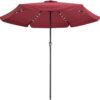 Kingsleeve® LED Solar Sonnenschirm Athen Rot Ø330cm UV-Schutz 80+