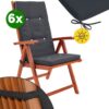 Detex® Stuhlauflage 6er-Set Anthrazit für Hochlehner Vanamo