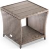 Casaria® Polyrattan Beistelltisch Vedis Creme 45x45x40cm