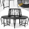 Casaria® Baumbank Bree Schwarz Metall Ø160cm