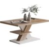 Casaria® Couchtisch Detroit Weiß/Sonoma Eiche 90x60x45cm