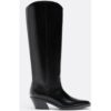 Stradivarius Glatte Stiefel im Cowboylook mit Absatz  SCHWARZ  38
