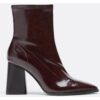 Stradivarius Absatzstiefeletten in Lack-Optik  BURGUNDERROT  39