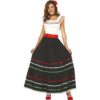 FIESTAS GUIRCA, S.L. Mexikanisches Kostüm für Damen Faschingskostüm schwarz-weiss-rot – female