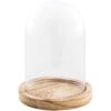 CHAKS Glasglocke mit Holzsockel 21cm