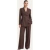 Hollert Stilvolles Damen Set Braun – Langarm Blazer & Palazzo-Hose Größe: XL female