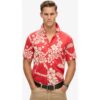 69.99 Superdry Herren Rot und Weiß Hawaii-Hemd Bedruckt, Größe: M