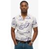 89.99 Superdry Herren Leinenhemd mit Offenem Kragen und Print Grau – Größe: M