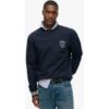 74.99 Superdry Herren Baumwolle Grafik Athletic Club Sweatshirt mit Rundhalsausschnitt, Marineblau, Größe: S