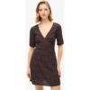 79.99 Superdry Damen Kurzärmeliges Mini-t-shirt-kleid mit Print Schwarz/rosa – Größe: 42