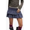 49.99 Superdry Damen Bench Tiefsitzender Stufenrock Navy – Größe: L