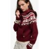 99.99 Superdry Damen Fairisle Kapuzenpullover mit Lockerer Passform Red – Größe: 38