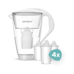 PearlCo GmbH Glas-Wasserfilter inkl. 12 Filterkartuschen weiß