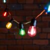 Lights4fun Ultimate Connect 5m 10er LED Lichterkette Glühbirnen bunt koppelbar schwarzes Kabel