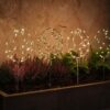 Lights4fun 4er Set LED-Osterei-Gartenstecker mit Mikro-Lichtern in Grün & Weiß