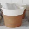 vidaXL Aufbewahrungskörbe 2 Stk. Braun und Weiß Ø24×18 cm Baumwolle Mehrfarbig