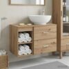 vidaXL Badezimmermöbel-Set 2 stk. Artisan-Eiche Holzwerkstoff Braun