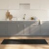 vidaXL Teppich Rechteckig Schwarz 60×200 cm Bambus Schwarz