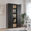 vidaXL Aktenschrank Schwarz 90x40x200 cm Stahl Schwarz