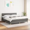 vidaXL Boxspringbett mit Matratze Dunkelgrau 180×200 cm Stoff Grau