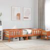 vidaXL Massivholzbett ohne Matratze Wachsbraun 90×190 cm Kiefernholz Braun