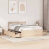 vidaXL Massivholzbett ohne Matratze 140×190 cm Kiefernholz Braun