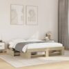 vidaXL Bettgestell ohne Matratze Sonoma-Eiche 150×200 cm Holzwerkstoff Braun