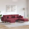 vidaXL Sofa 3 stk. Weinrot Stoff Burgunrrot