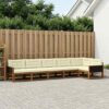 vidaXL Outdoor-Sofagarnitur 6 stk. Natur und Creme Braun