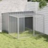 vidaXL Hundehütte mit Auslauf Anthrazit 153x194x110 cm Verzinkter Stahl Anthrazit