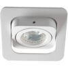 SET Einbaustrahler, Einbauspot, Einbaurahmen aus Aluminiumlegierung weiß, schwenkbar, quadratisch BØ80mm + LED Leuchtmittel & GU10 Sockel wählbar